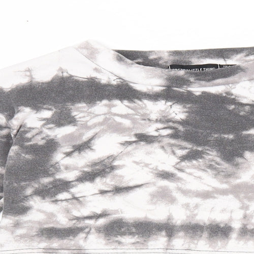 Atmosphere Womens Grey Geometric Viscose Pullover Sweatshirt Size 4 Pullover - Tie Dye Pattern