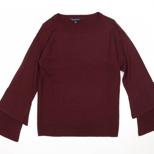 Dorothy Perkins Womens Purple Round Neck Acrylic Pullover Jumper Size 12
