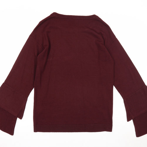 Dorothy Perkins Womens Purple Round Neck Acrylic Pullover Jumper Size 12