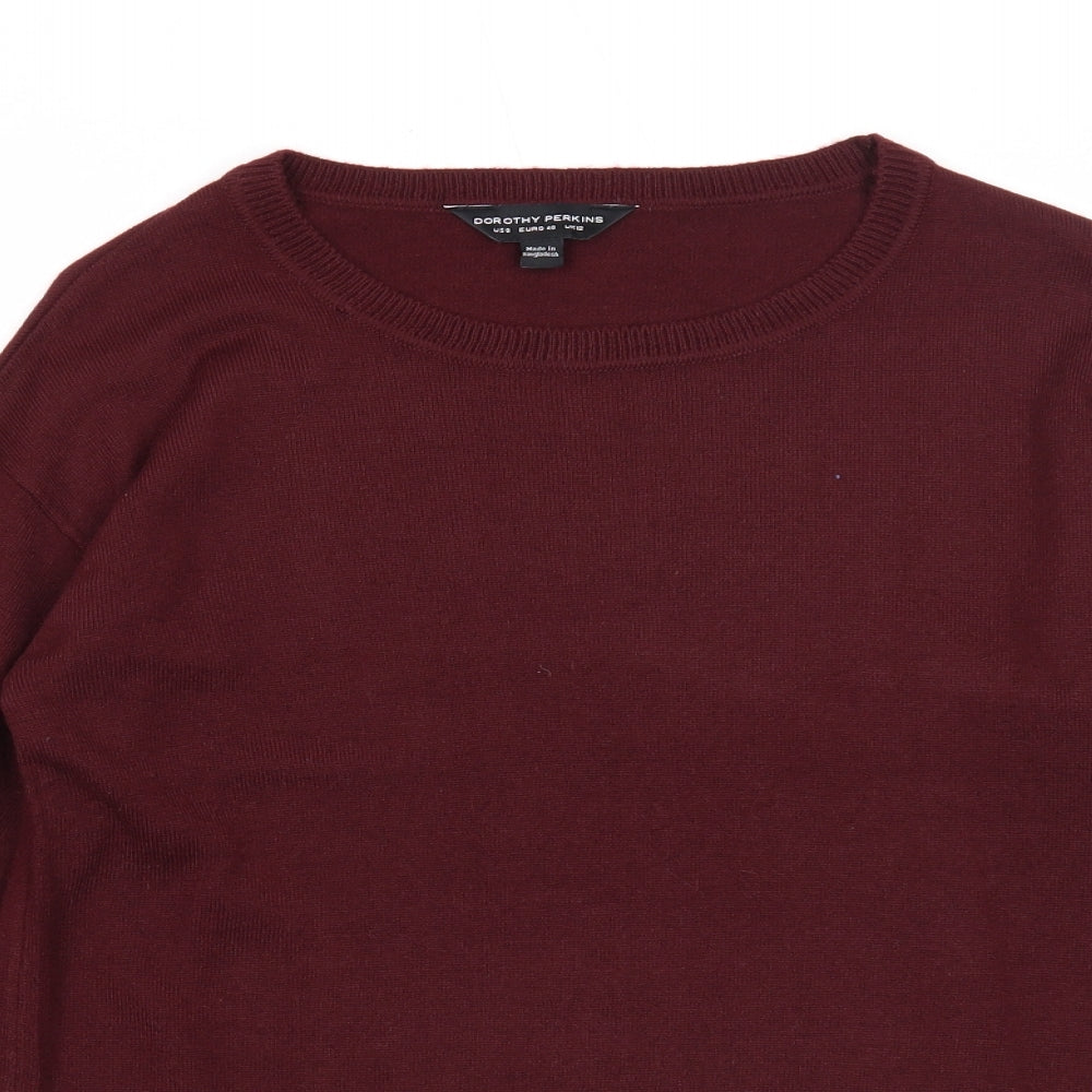 Dorothy Perkins Womens Purple Round Neck Acrylic Pullover Jumper Size 12