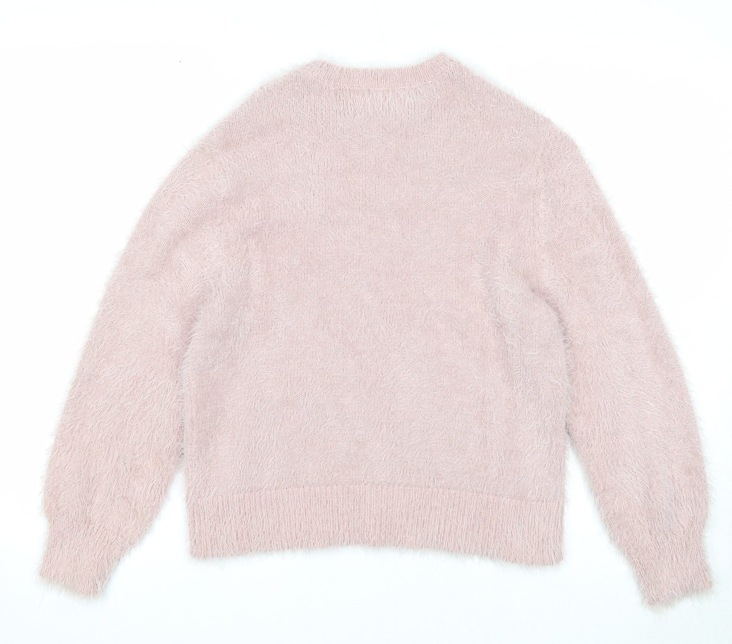 Zara Girls Pink Round Neck Nylon Pullover Jumper Size 11-12 Years Pullover