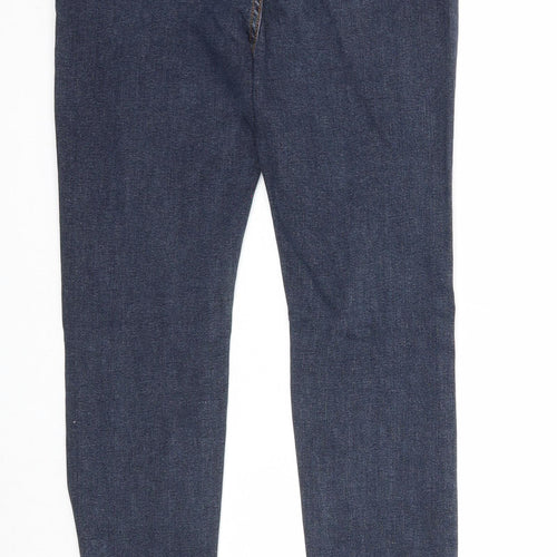 66 Girls Womens Blue Cotton Skinny Jeans Size L Regular Zip
