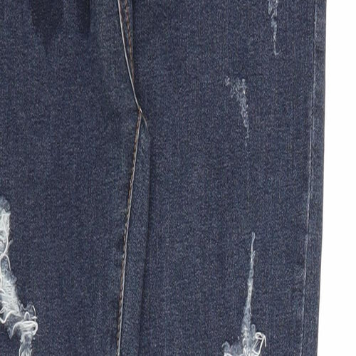 66 Girls Womens Blue Cotton Skinny Jeans Size L Regular Zip