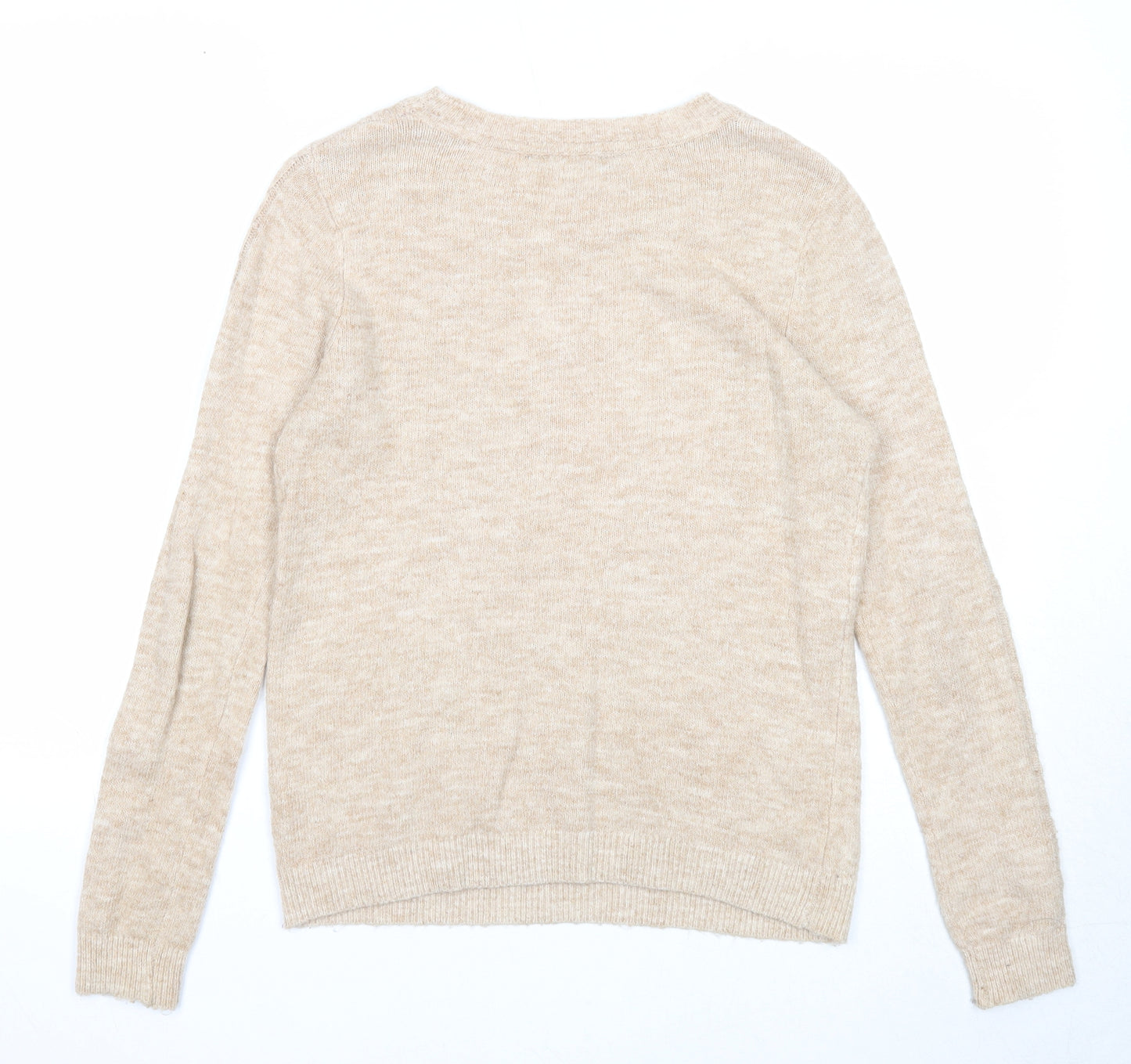 Dorothy Perkins Womens Beige Round Neck Acrylic Pullover Jumper Size 8