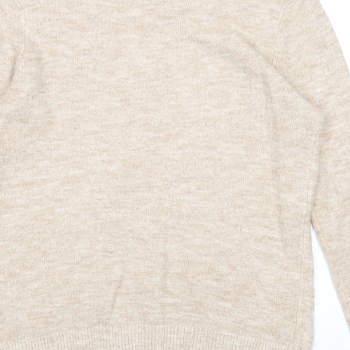 Dorothy Perkins Womens Beige Round Neck Acrylic Pullover Jumper Size 8