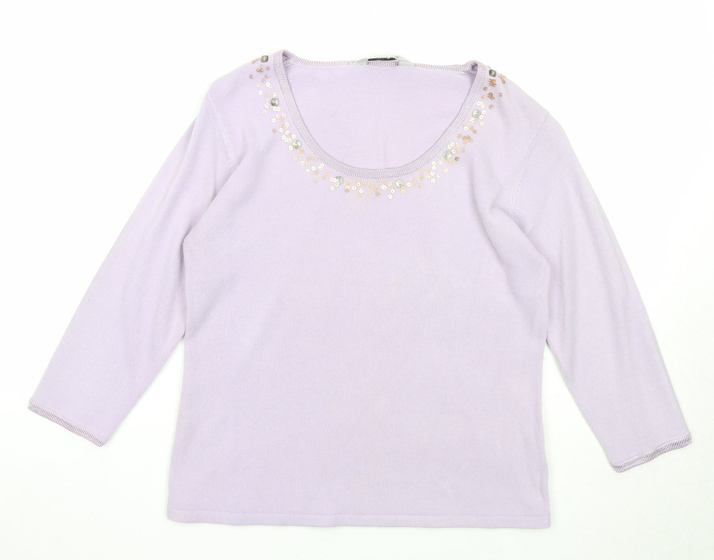 Tigi Womens Purple Scoop Neck Acrylic Pullover Jumper Size 10