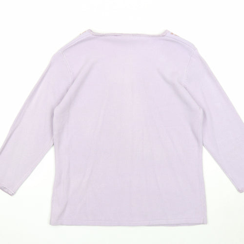 Tigi Womens Purple Scoop Neck Acrylic Pullover Jumper Size 10