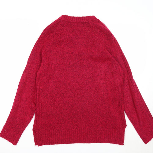 Marks and Spencer Womens Pink Round Neck Acrylic Pullover Jumper Size S