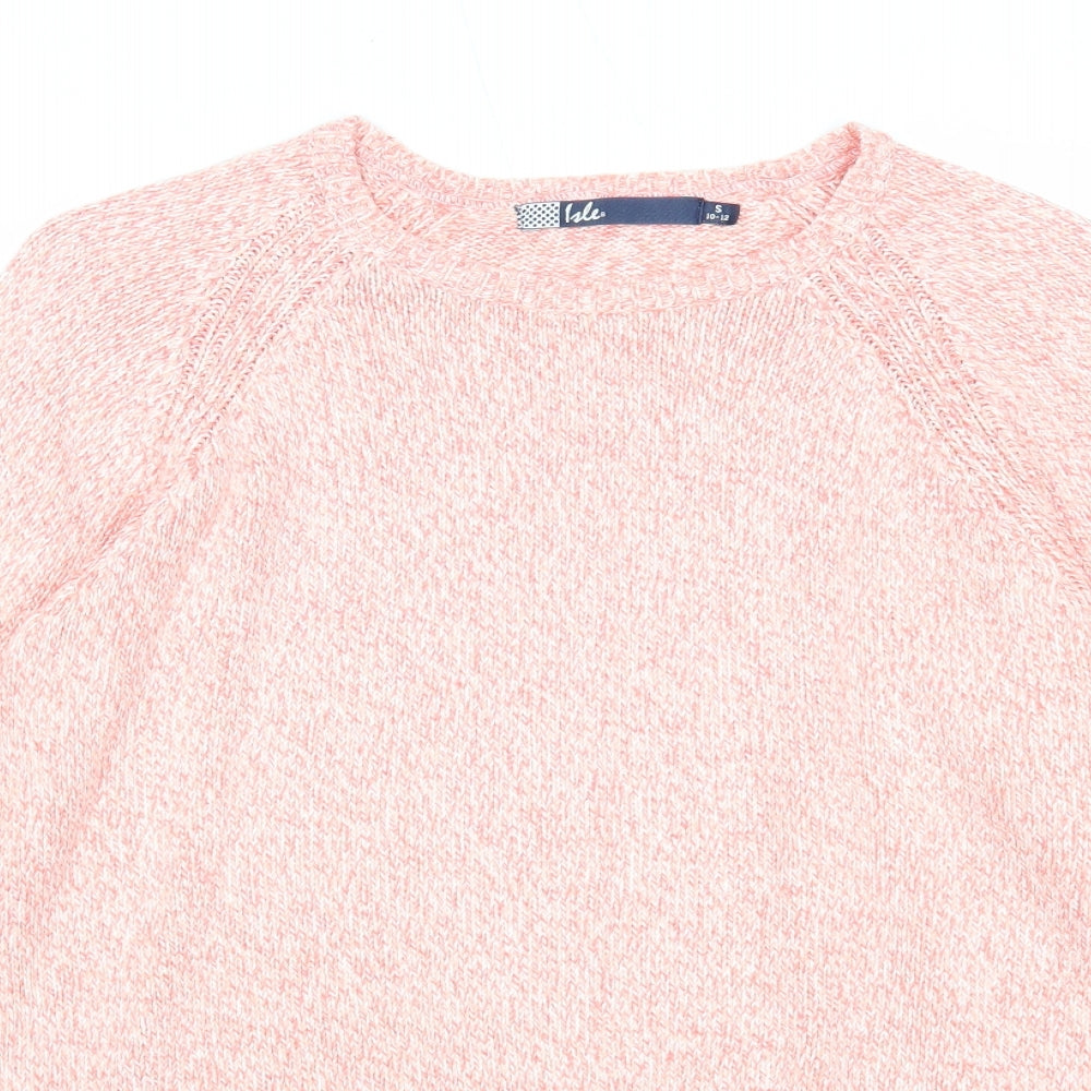 EWM Womens Pink Round Neck Cotton Pullover Jumper Size 10 - Size 10-12