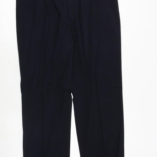 Marks and Spencer Mens Blue Polyester Dress Pants Trousers Size 33 in Regular Zip