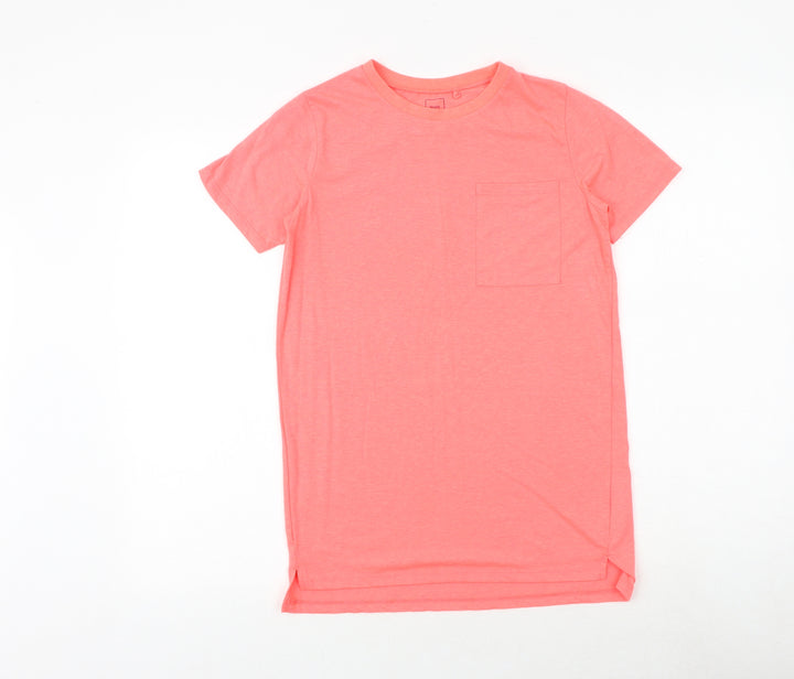 River Island Boys Pink Cotton Basic T-Shirt Size 11-12 Years Crew Neck Pullover