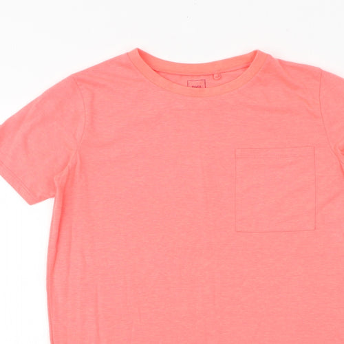 River Island Boys Pink Cotton Basic T-Shirt Size 11-12 Years Crew Neck Pullover