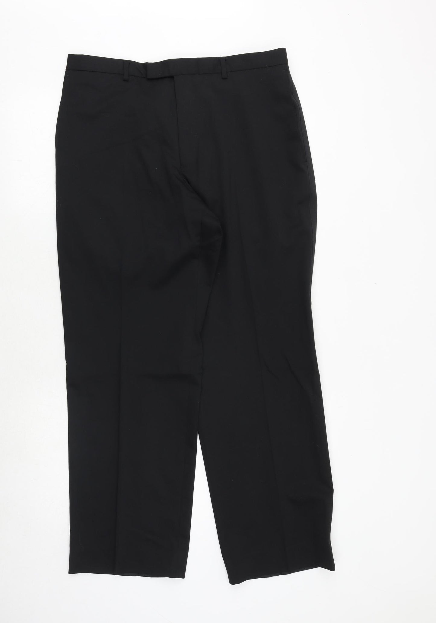 NEXT Mens Black Polyester Dress Pants Trousers Size 34 in Regular Zip
