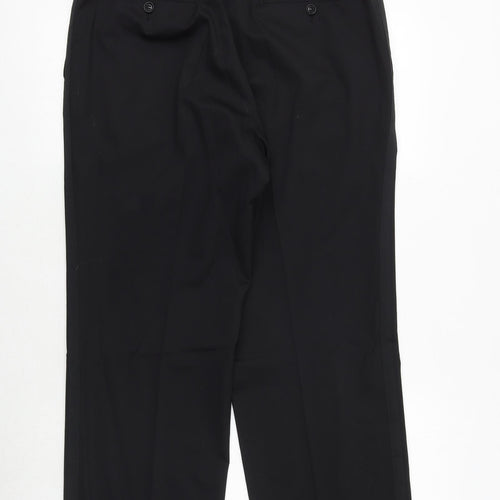 NEXT Mens Black Polyester Dress Pants Trousers Size 34 in Regular Zip