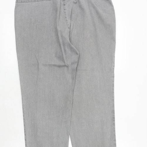 ZERRES Womens Grey Cotton Straight Jeans Size 35 in Regular Zip