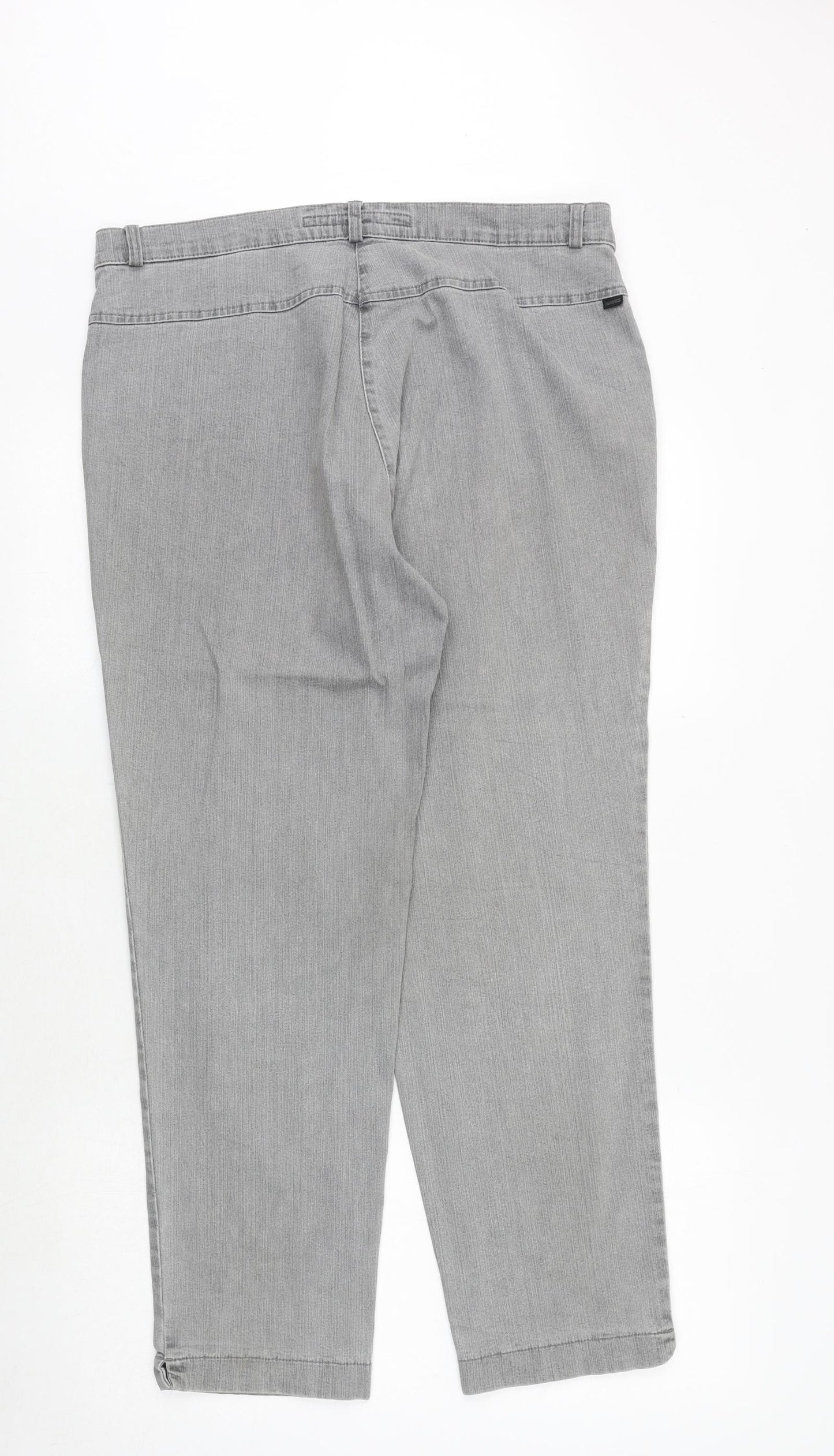 ZERRES Womens Grey Cotton Straight Jeans Size 35 in Regular Zip