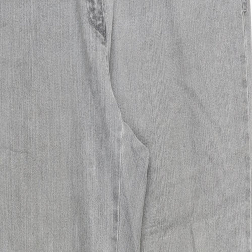 ZERRES Womens Grey Cotton Straight Jeans Size 35 in Regular Zip