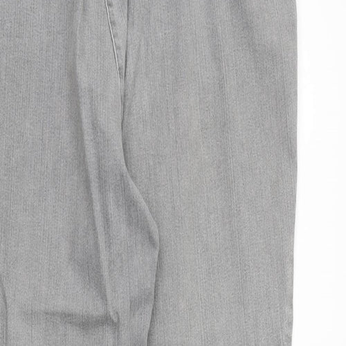 ZERRES Womens Grey Cotton Straight Jeans Size 35 in Regular Zip