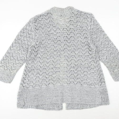 Glimpse Design Womens Grey V-Neck Acrylic Cardigan Jumper Size M - M/L