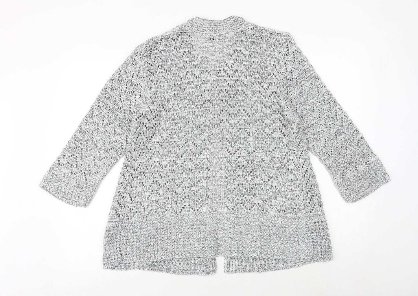 Glimpse Design Womens Grey V-Neck Acrylic Cardigan Jumper Size M - M/L