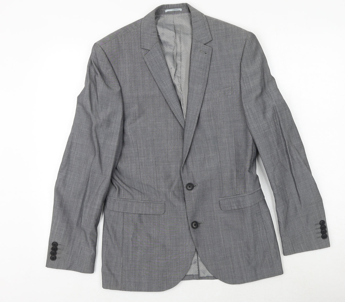 NEXT Mens Grey Wool Jacket Suit Jacket Size 36 Regular