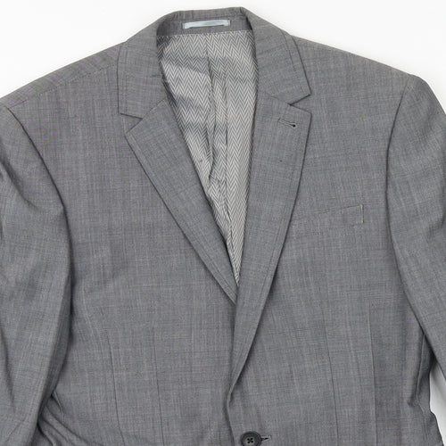 NEXT Mens Grey Wool Jacket Suit Jacket Size 36 Regular