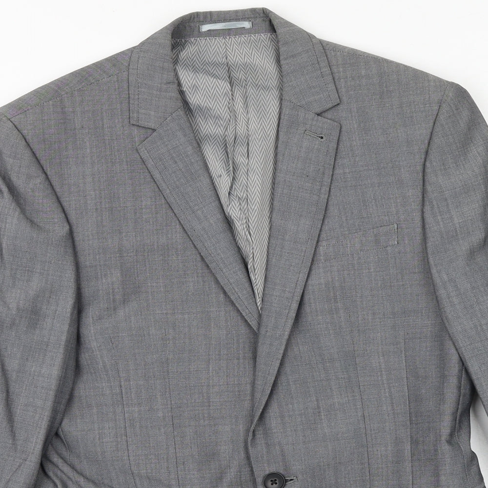 NEXT Mens Grey Wool Jacket Suit Jacket Size 36 Regular