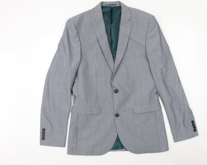NEXT Mens Grey Wool Jacket Suit Jacket Size 38 Regular