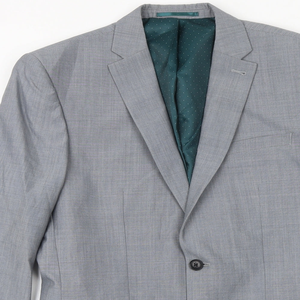 NEXT Mens Grey Wool Jacket Suit Jacket Size 38 Regular
