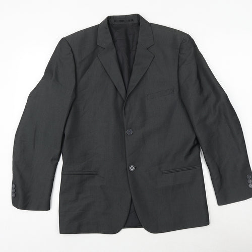 CP Womens Grey Polyester Jacket Suit Jacket Size 14