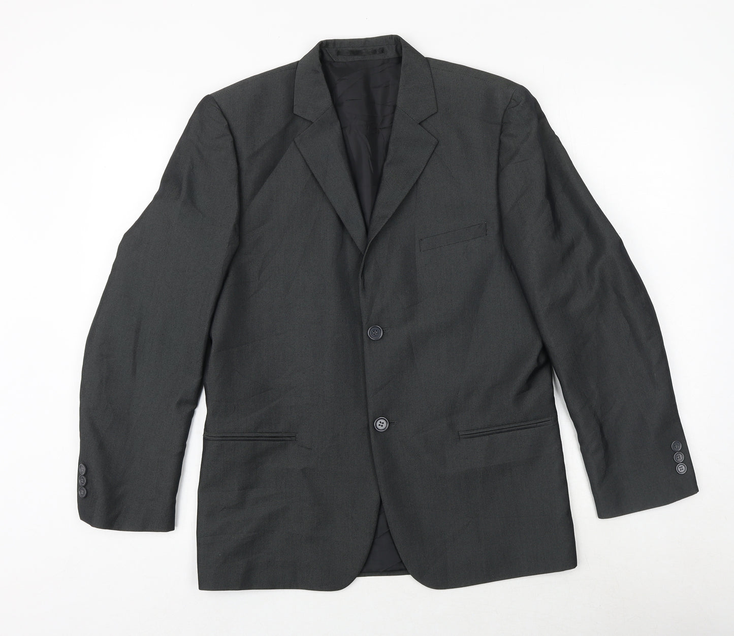 CP Womens Grey Polyester Jacket Suit Jacket Size 14
