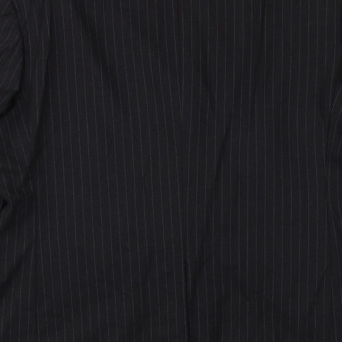 Burton Mens Black Striped Wool Jacket Suit Jacket Size 42 Regular