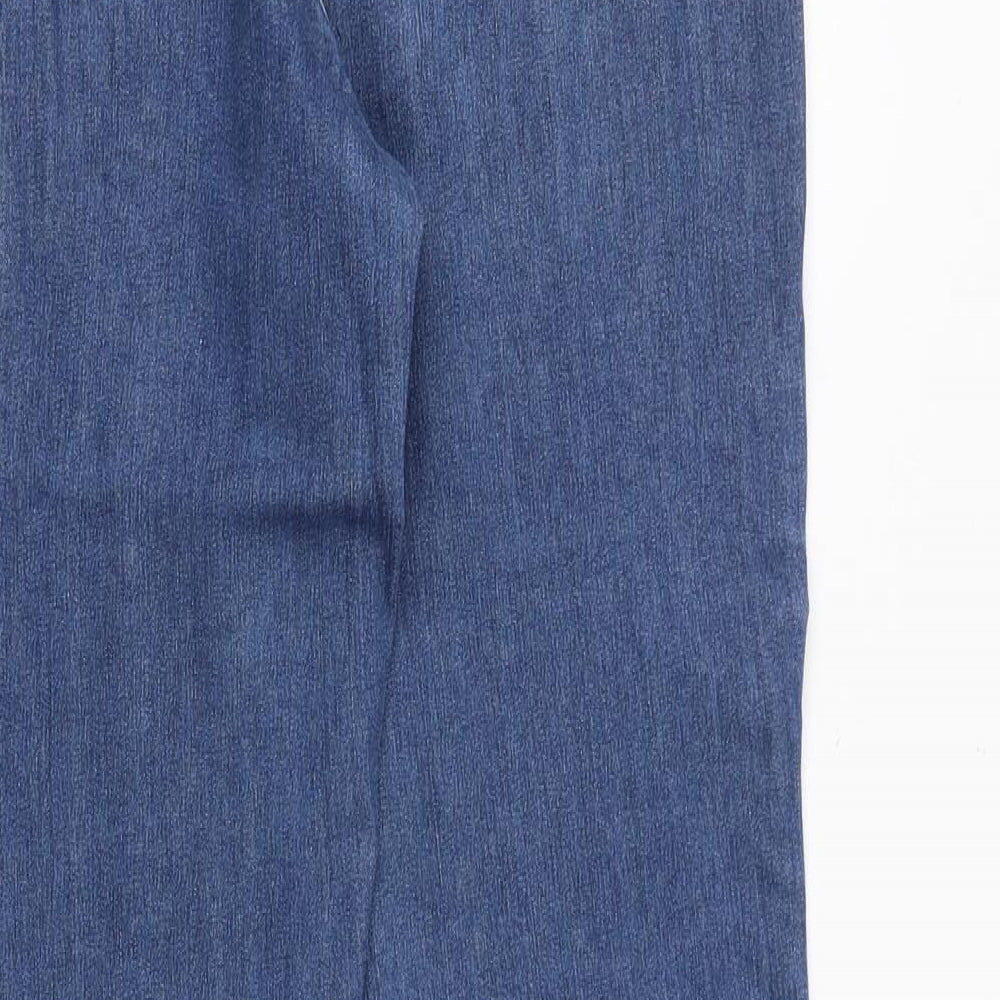 Bonmarché Womens Blue Cotton Bootcut Jeans Size 10 Regular Zip