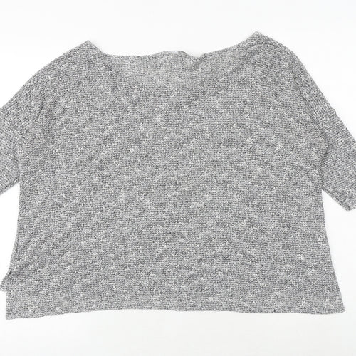 Missguided Womens Grey Polyester Basic T-Shirt Size L Round Neck