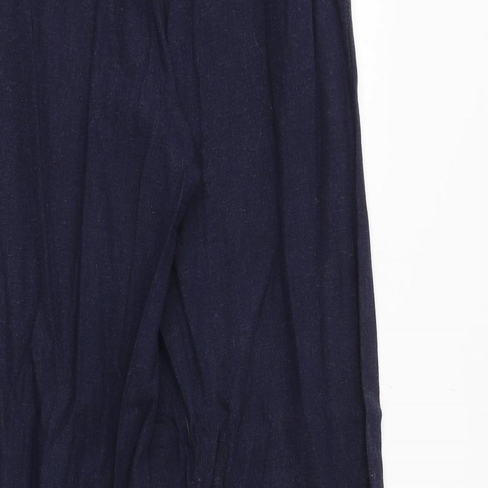 Dorothy Perkins Womens Blue Linen Trousers Size 10 Regular Zip