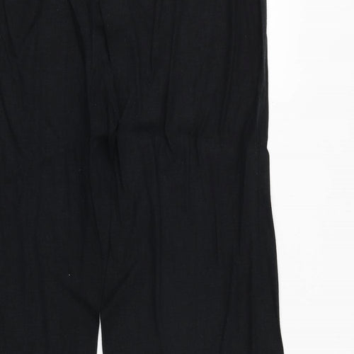 Marks and Spencer Womens Black Polyester Trousers Size 40 in Regular Zip