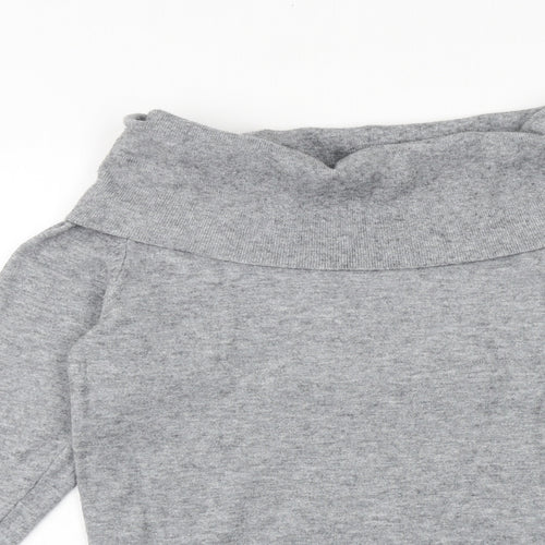 Stock Shags Womens Grey Roll Neck Viscose Pullover Jumper Size S