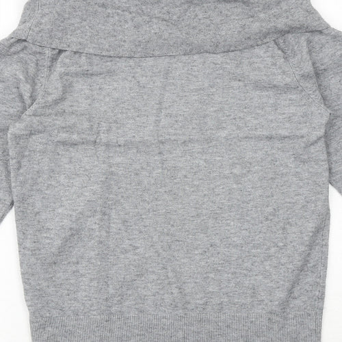 Stock Shags Womens Grey Roll Neck Viscose Pullover Jumper Size S