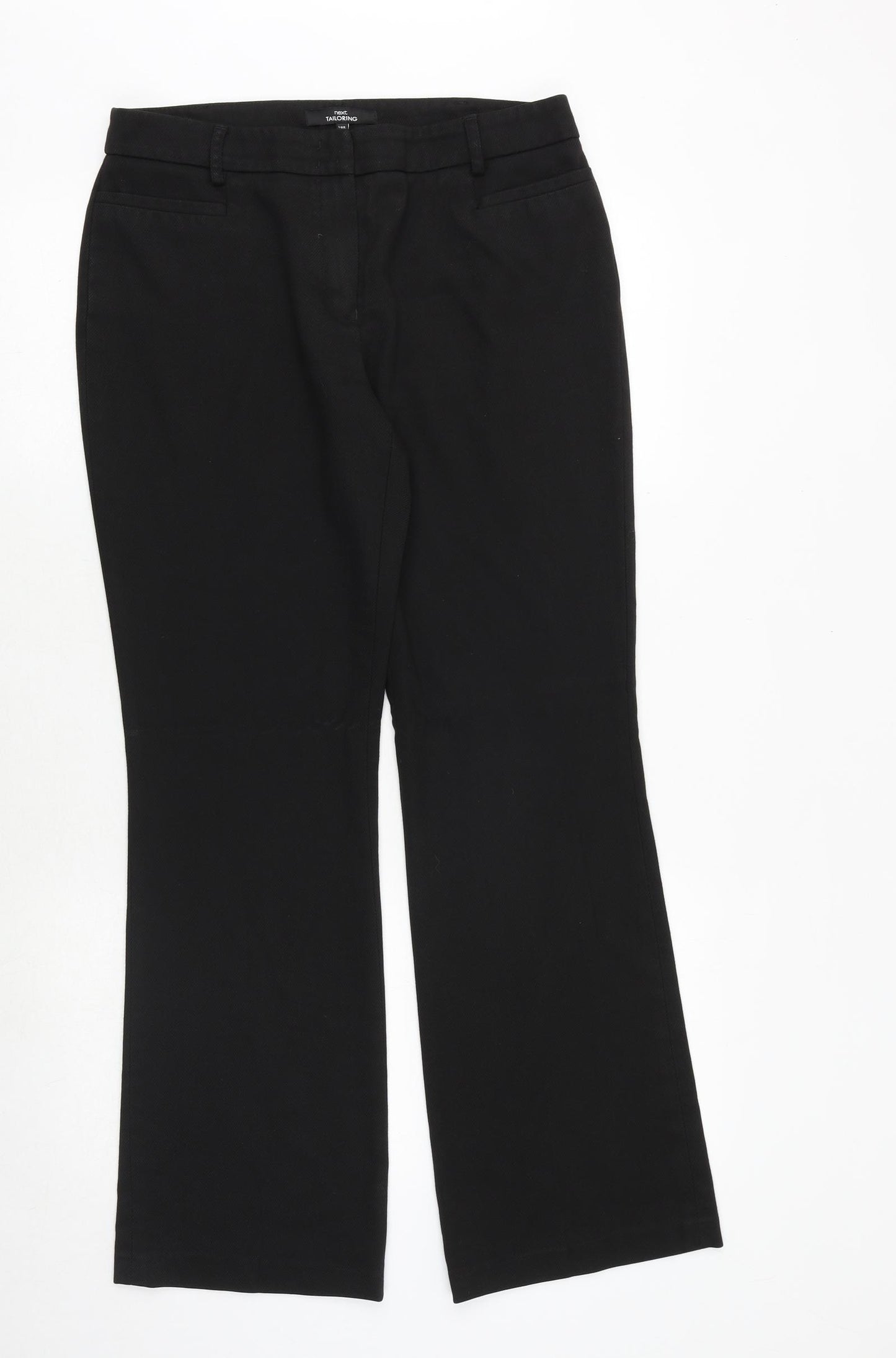NEXT Womens Black Polyester Dress Pants Trousers Size 10 Regular Zip
