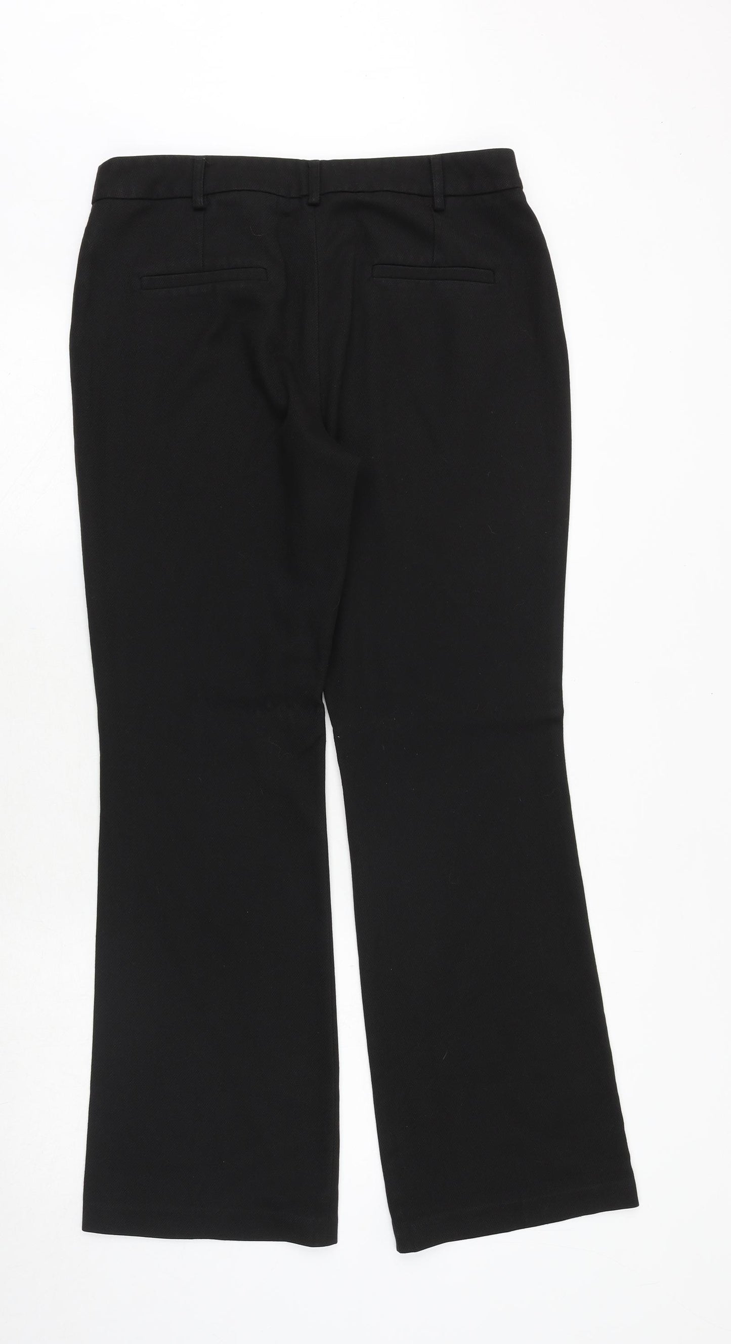 NEXT Womens Black Polyester Dress Pants Trousers Size 10 Regular Zip