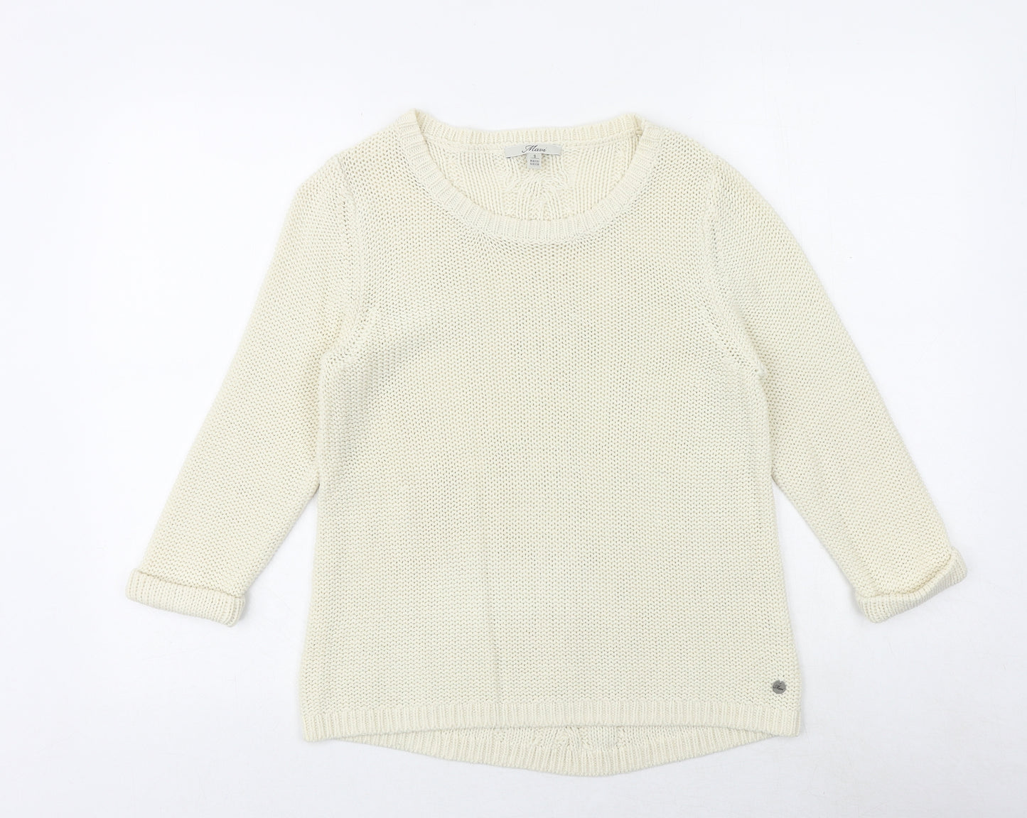 Mavi Womens Beige Round Neck Acrylic Pullover Jumper Size S