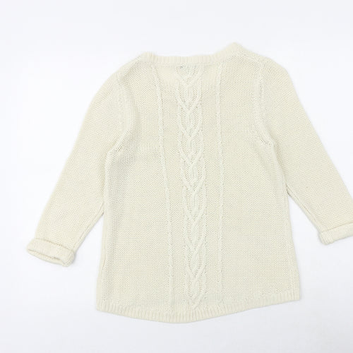 Mavi Womens Beige Round Neck Acrylic Pullover Jumper Size S
