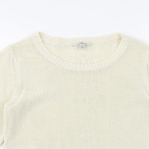 Mavi Womens Beige Round Neck Acrylic Pullover Jumper Size S