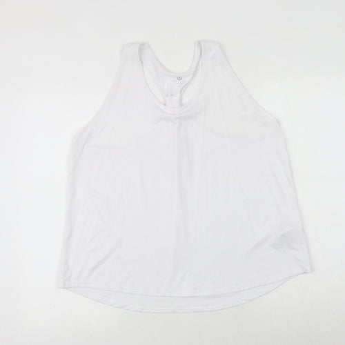 New Look Womens White Polyester Basic Tank Size L Round Neck