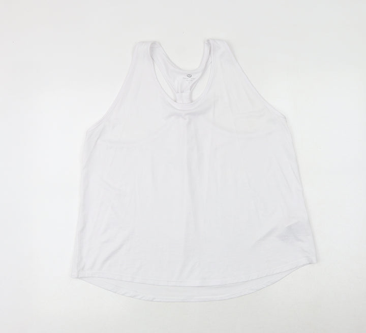 New Look Womens White Polyester Basic Tank Size L Round Neck
