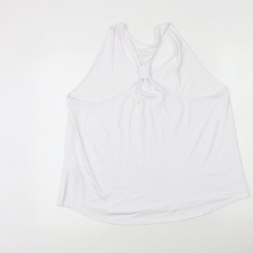 New Look Womens White Polyester Basic Tank Size L Round Neck