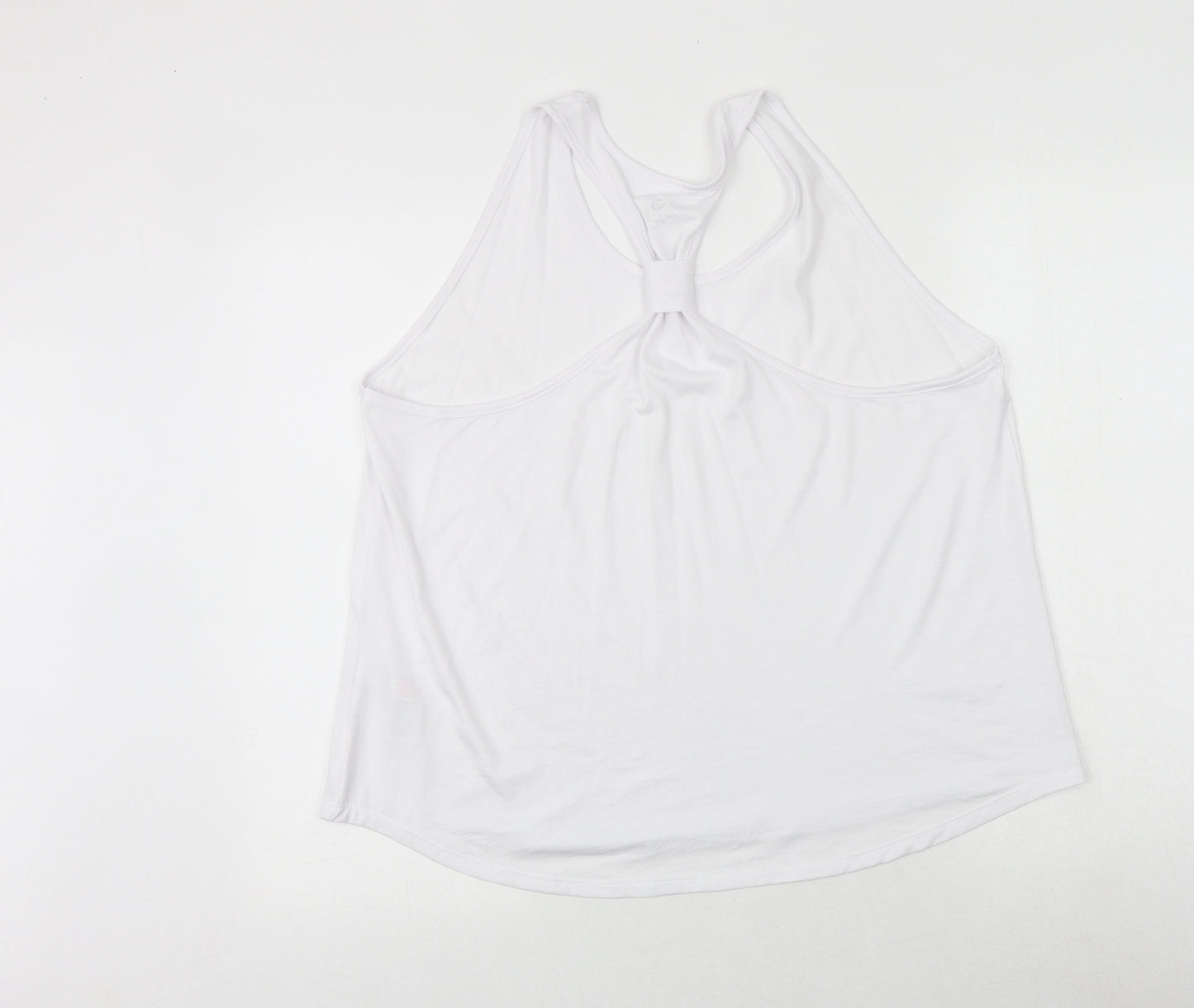 New Look Womens White Polyester Basic Tank Size L Round Neck
