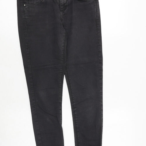 Topshop Womens Grey Cotton Skinny Jeans Size 28 in Regular Zip