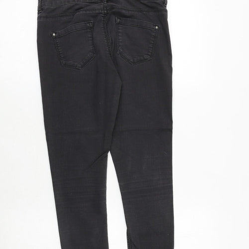 Topshop Womens Grey Cotton Skinny Jeans Size 28 in Regular Zip