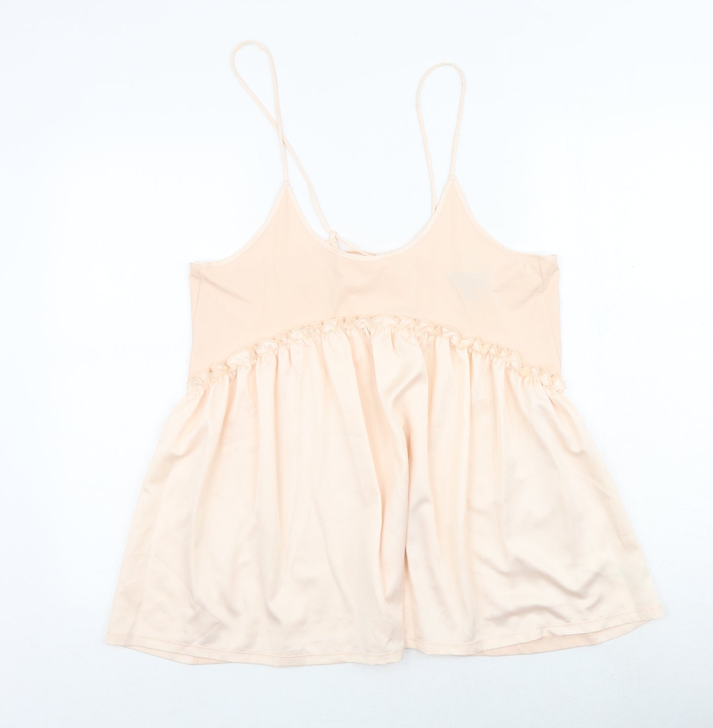 Topshop Womens Pink Polyester Basic Tank Size 8 Round Neck
